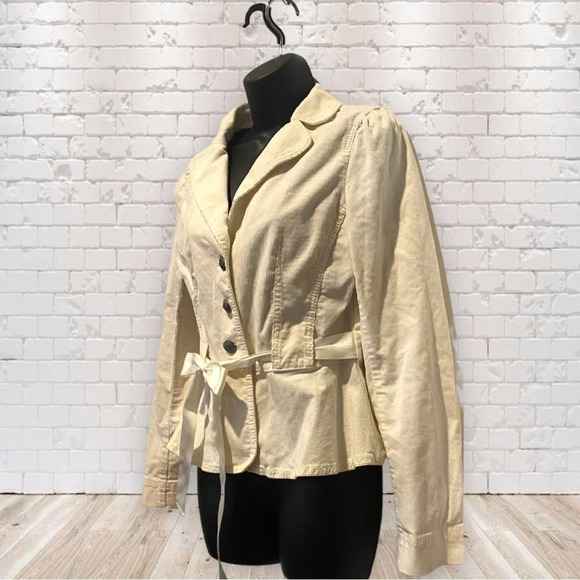 Loft cream beige corduroy peplum jacket size 4‎ - Picture 2 of 12